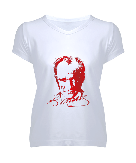 Tisho - Atatürk Kadın V Yaka Tişört