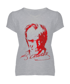 Tisho - Atatürk Kadın V Yaka Tişört