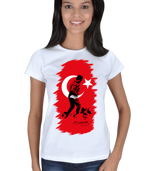 Tisho - Atatürk Kocatepe Beyaz Kadın Tişört