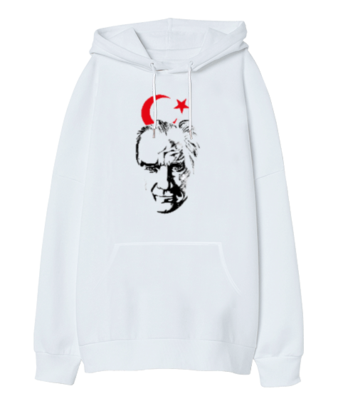 Tisho - Atatürk Oversize Unisex Kapüşonlu Sweatshirt