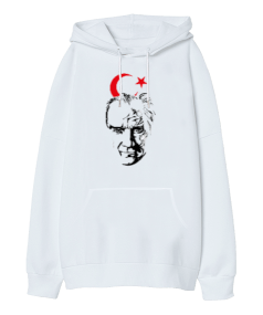Atatürk Oversize Unisex Kapüşonlu Sweatshirt - Tisho