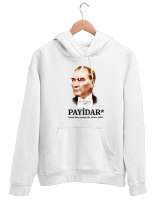 Atatürk - Payidar - Sonsuza Kadar Yaşayacak Beyaz Unisex Kapşonlu Sweatshirt - Tisho