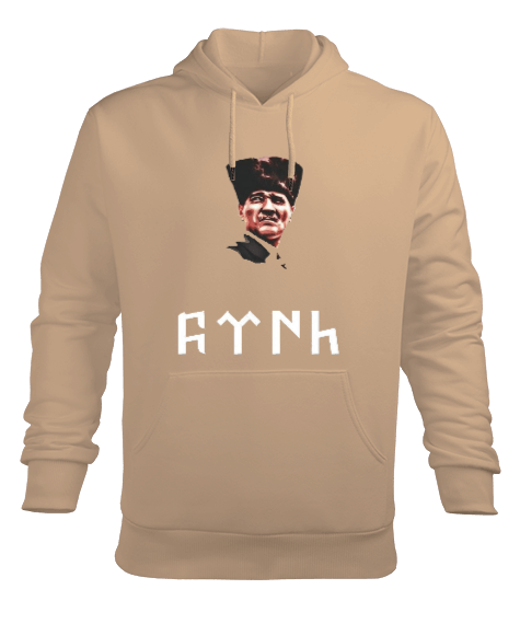 Tisho - ATATÜRK PORTRELİ TÜRK YAZILI SWEATSHİRT Erkek Kapüşonlu Hoodie Sweatshirt