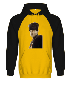 Atatürk portresi Orjinal Reglan Hoodie Unisex Sweatshirt - Thumbnail
