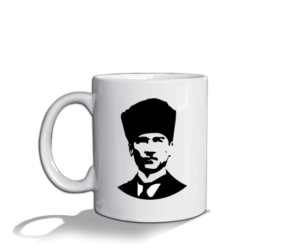 Tisho - Atatürk resimli Beyaz Kupa Bardak