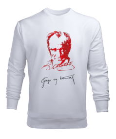 Tisho - Atatürk resimli erkek Erkek Sweatshirt