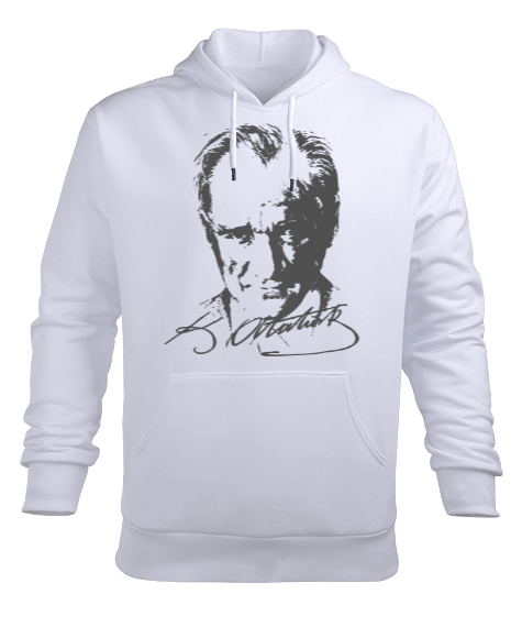 Tisho - Atatürk Resimli Erkek Kapüşonlu Hoodie Sweatshirt