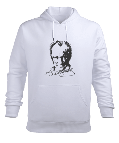 Tisho - Atatürk Resimli Logolu Erkek Swith Kapşonlu Erkek Kapüşonlu Hoodie Sweatshirt