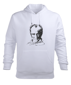 Atatürk Resimli Logolu Erkek Swith Kapşonlu Erkek Kapüşonlu Hoodie Sweatshirt - Tisho