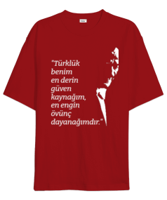 Atatürk silüeti baskılı Oversize Unisex Tişört - Tisho