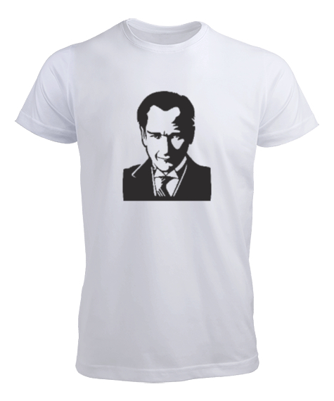 Tisho - Atatürk Silüetli Beyaz Erkek Tişört