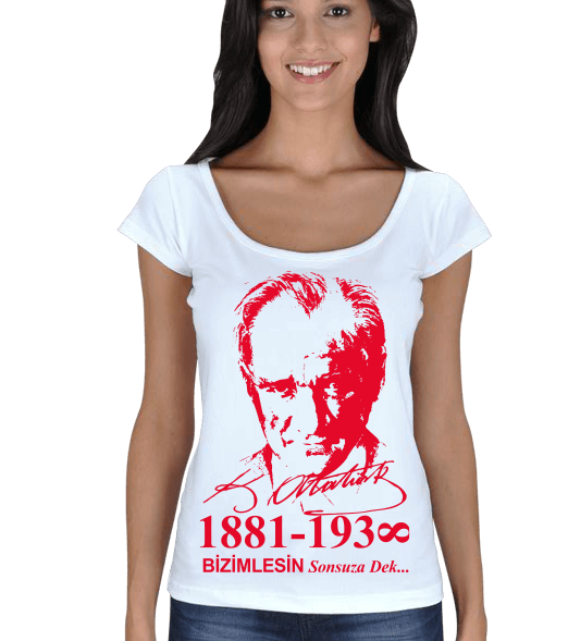 Tisho - Atatürk t-shirt Kadın Açık Yaka