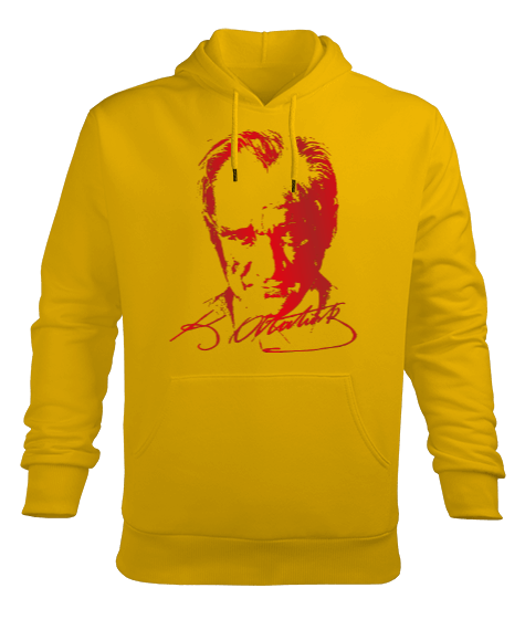 Tisho - Atatürk Tasarımı Erkek Kapüşonlu Hoodie Sweatshirt