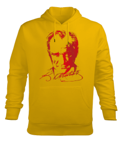 Atatürk Tasarımı Erkek Kapüşonlu Hoodie Sweatshirt - Tisho