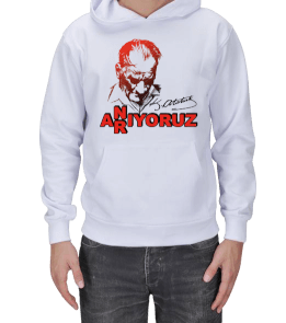 Atatürk Tasarımlı Erkek Kapşonlu - Tisho