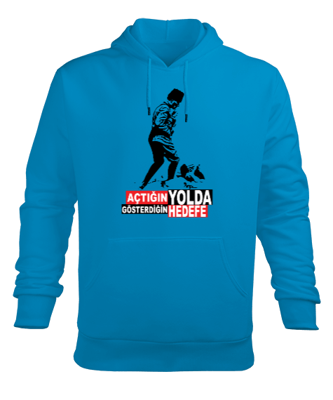 Atatürk tasarımlı Erkek Kapüşonlu Hoodie Sweatshirt - Tisho
