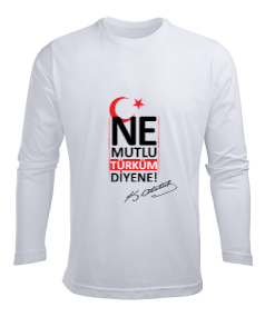 Atatürk Tasarımlı Erkek Uzun Kol Yazlık Tişört - Tisho