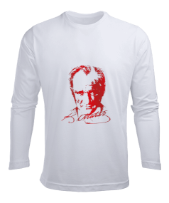 Atatürk Tasarımlı Erkek Uzun Kol Yazlık Tişört - Tisho