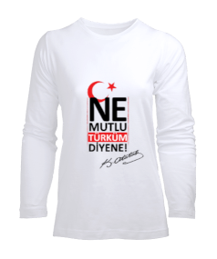 Atatürk Tasarımlı Kadın Uzun Kol Tişört - Tisho