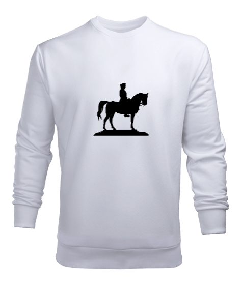 Tisho - Atatürk Türk ve Türkçülük Özel Tasarım Beyaz Erkek Sweatshirt