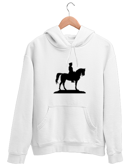 Tisho - Atatürk Türk ve Türkçülük Özel Tasarım Beyaz Unisex Kapşonlu Sweatshirt