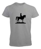 Atatürk Türk ve Türkçülük Özel Tasarım Gri Erkek Tişört - Tisho