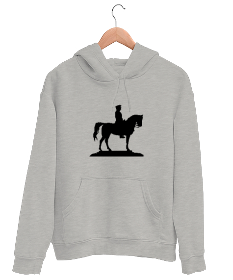 Tisho - Atatürk Türk ve Türkçülük Özel Tasarım Gri Unisex Kapşonlu Sweatshirt