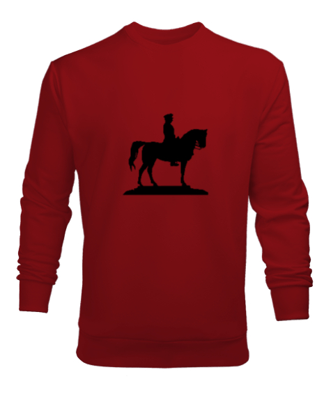 Tisho - Atatürk Türk ve Türkçülük Özel Tasarım Kırmızı Erkek Sweatshirt