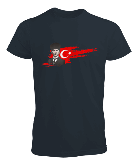 Atatürk Türkiye Baskılı Füme Erkek Tişört