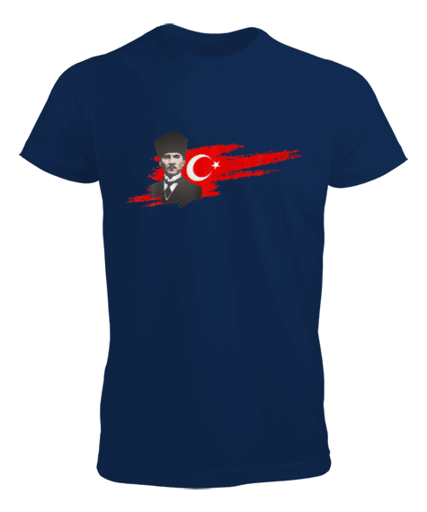 Tisho - Atatürk Türkiye Baskılı Lacivert Erkek Tişört