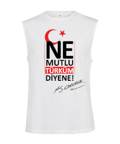  Atatürk Türkiye Kesik Kol Unisex Tişört - Tisho