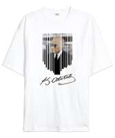 Atatürk U9 Beyaz Oversize Unisex Tişört - Tisho