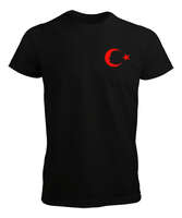 Atatürk ve ay yıldız baskılı Siyah Erkek Tişört - Tisho