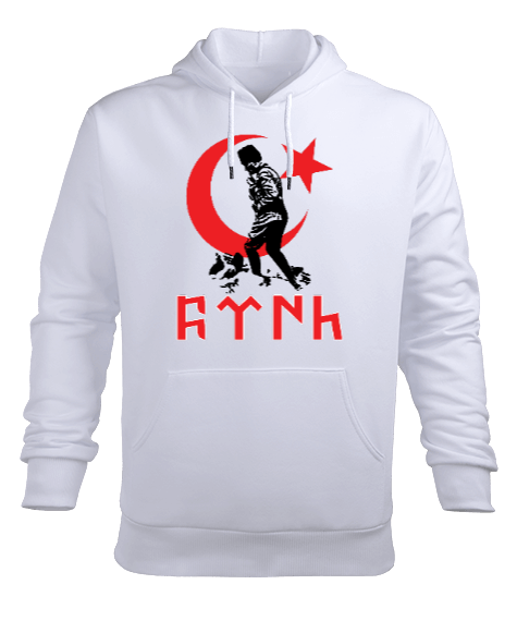 Tisho - Atatürk ve ay yıldızlı bayrak baskılı sweatshirt Erkek Kapüşonlu Hoodie Sweatshirt