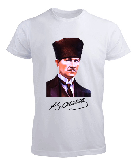 Tisho - Atatürk ve İmza - Mustafa Kemal Atatürk Erkek Tişört