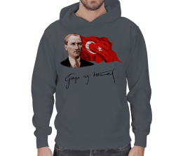 ATATÜRK VE İMZASI Erkek Kapşonlu - Tisho