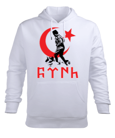 atatürk ve türk bayrağı Erkek Kapüşonlu Hoodie Sweatshirt - Tisho