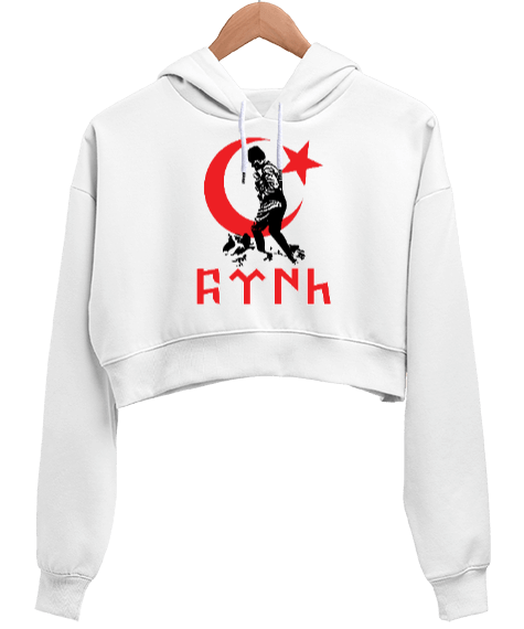 Tisho - Atatürk Ve Türk Kadın Crop Hoodie Kapüşonlu Sweatshirt