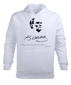 Atatürklü Tişört Erkek Kapüşonlu Hoodie Sweatshirt - Tisho