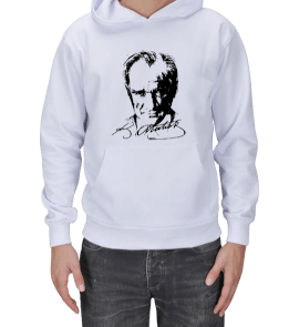 Atatürklü ve imzalı Erkek Kapşonlu - Tisho