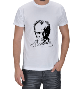 Tisho - Atatürklü ve imzalı Erkek Tişört