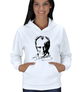 Atatürklü ve imzalı Kadın Kapşonlu - Tisho