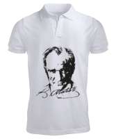 Atatürk,Türkiye. Beyaz Erkek Kısa Kol Polo Yaka - Tisho