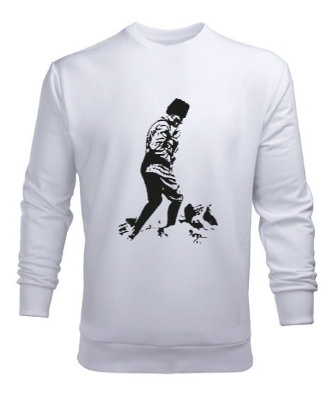 Tisho - Atatürk,Türkiye. Beyaz Erkek Sweatshirt