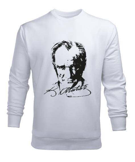 Tisho - Atatürk,Türkiye. Beyaz Erkek Sweatshirt