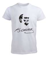 Atatürk,Türkiye. Beyaz Erkek Tişört - Tisho