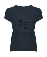 Atatürk,Türkiye. Füme Kadın V Yaka Tişört - Tisho