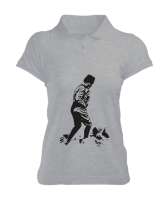 Atatürk,Türkiye. Gri Kadın Polo Yaka Tişört - Tisho