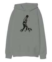 Atatürk,Türkiye. Gri Oversize Unisex Kapüşonlu Sweatshirt - Tisho