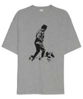 Atatürk,Türkiye. Gri Oversize Unisex Tişört - Tisho
